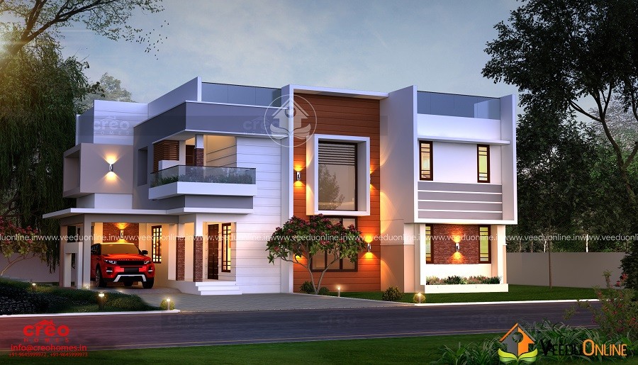 2975 Square Feet Double Floor Contemporary Home Designs