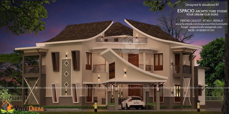 3454 Square Feet Double Floor Contemporary Home Design