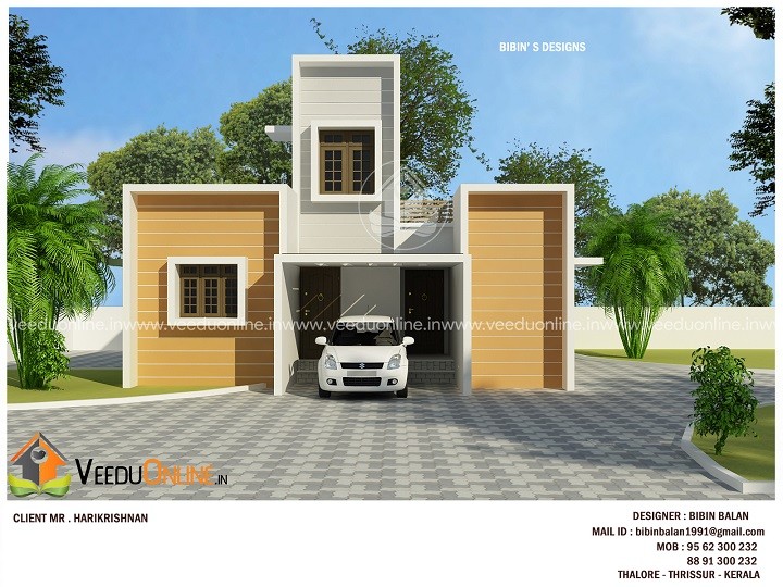 1174 Square Feet Single Floor Contemporary Home Design