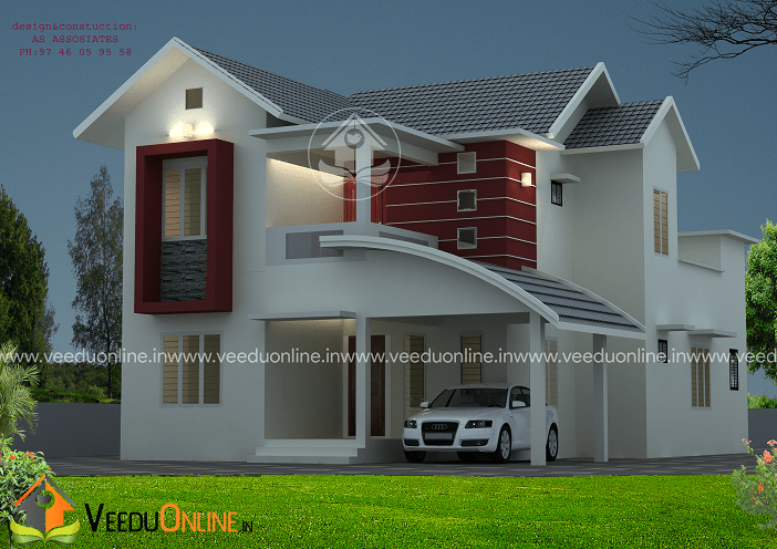 1850 Square Feet Double Floor 4 BHK Modern Home Design