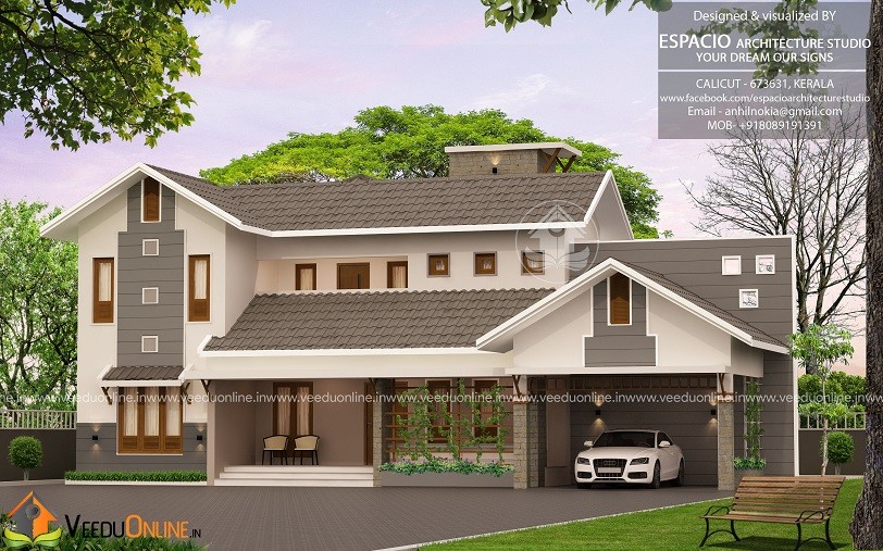 2247 Square Feet Double Floor Contemporary Home Design
