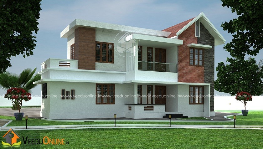 1550 Square Feet Double Floor Contemporary Home Design