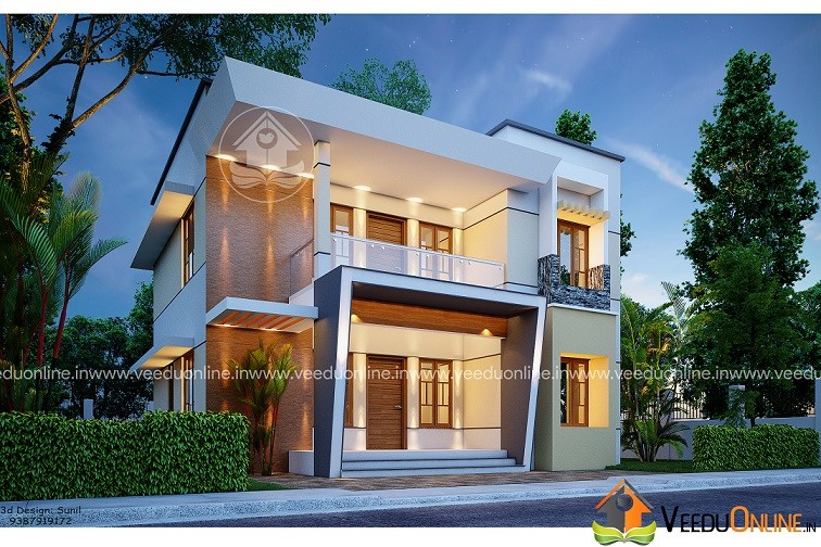 1950 Square Feet Double Floor Contemporary Home Designs