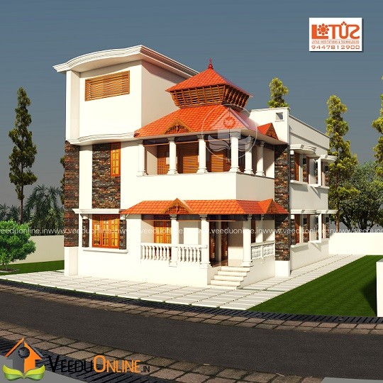2120 Square Feet Double Floor Contemporary Home Design