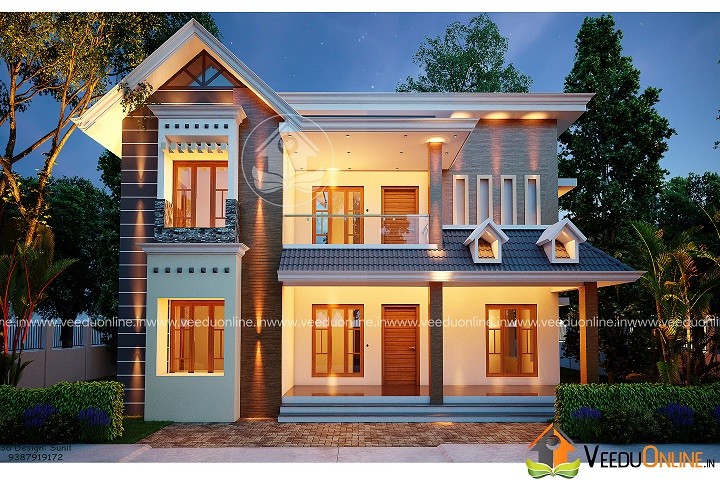 2550 Square Feet Double Floor Contemporary Home Design