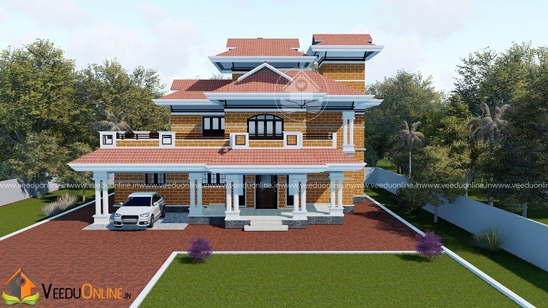 2238 Square Feet Double Floor Traditional Home Design