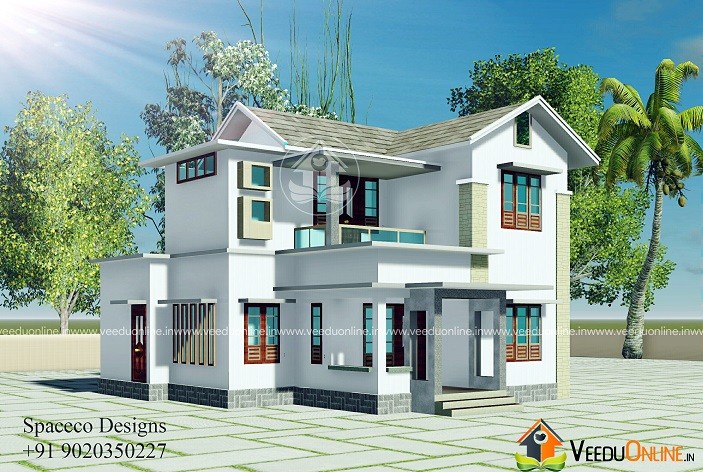 2242 Square Feet Double Floor Contemporary Home Design