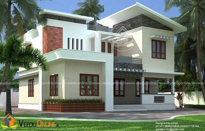 1600 Square Feet Double Floor 4 BHK Home Designs