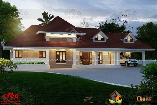 2019 Square Feet Single Floor Fusion Style Home Design