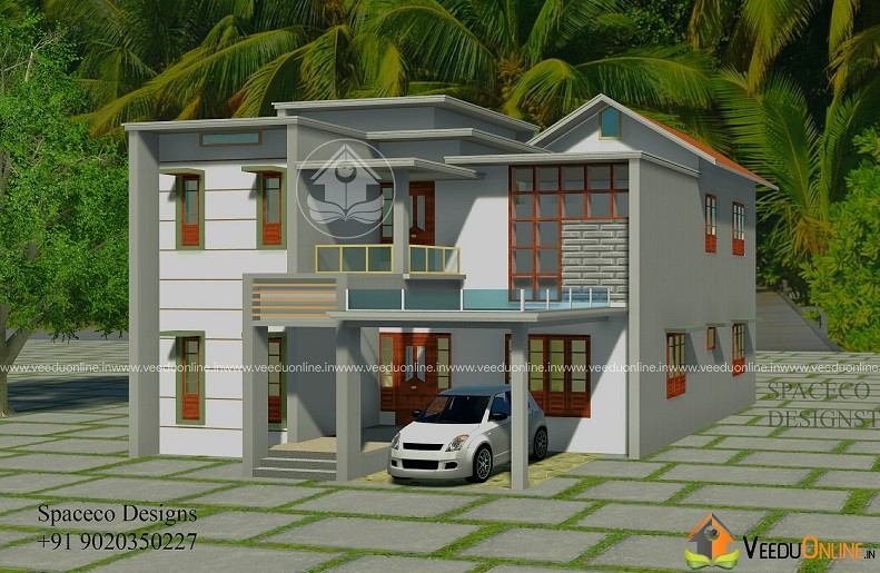 2585 Square Feet Double Floor Contemporary Home Designs