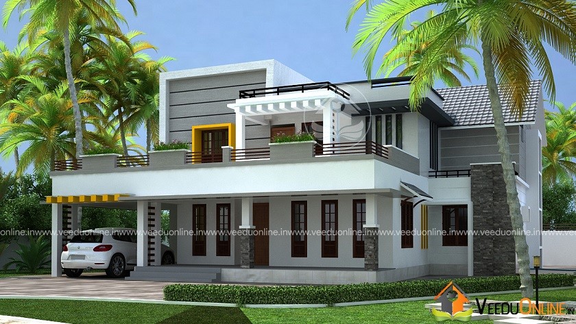 2700 Square Feet Double Floor Contemporary Home Design