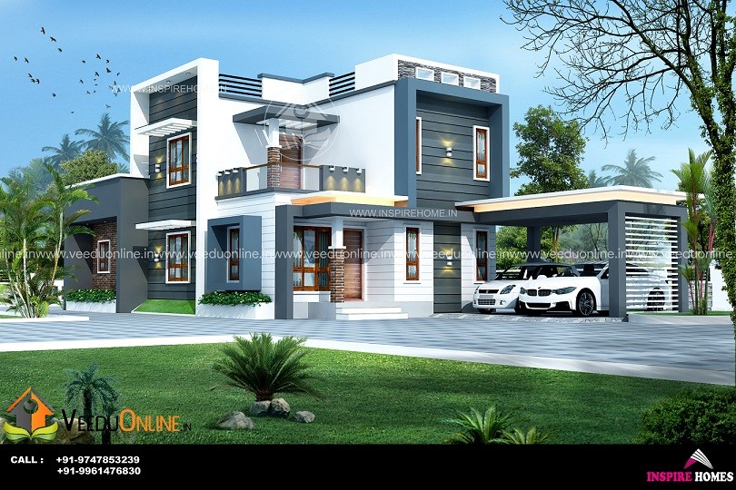 2000 Square Feet 4 BHK Modern Contemporary Home Design