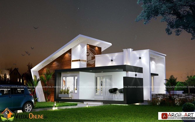 1242 Square Feet Single Floor Contemporary Home Design