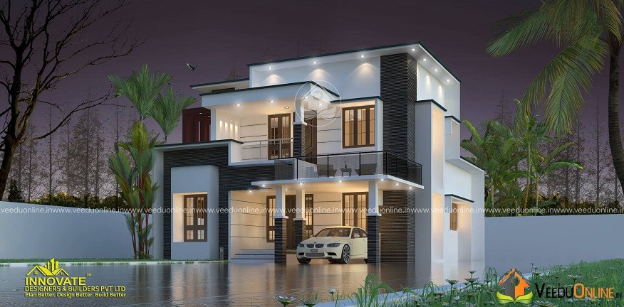 1674 Square Feet Double Floor Contemporary Home Design