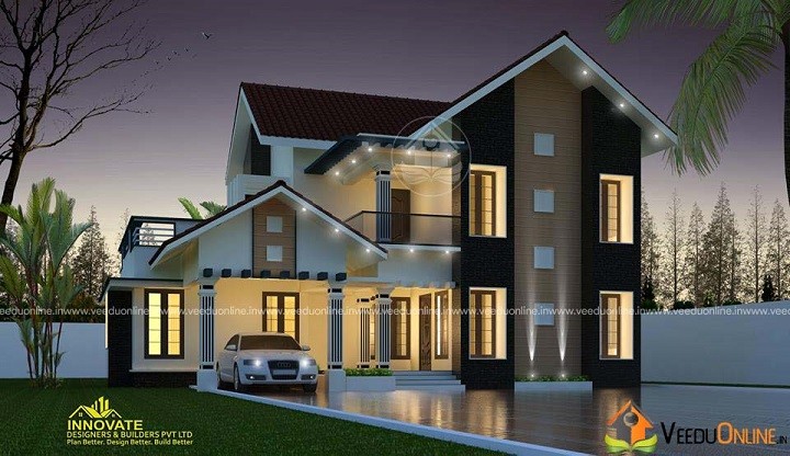 2157 Square Feet Double Floor Contemporary Home Design