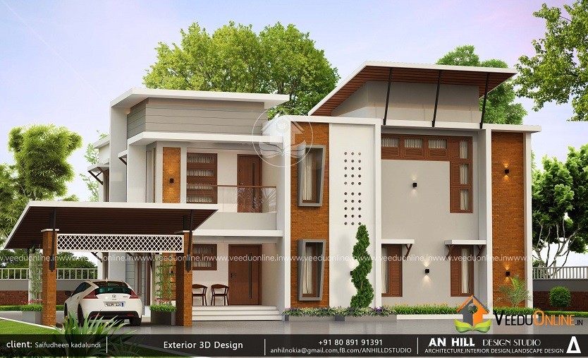 2500 Sq Ft Double Floor 4 BHK Contemporary Home Design