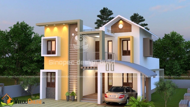 2000 Square Feet Double Floor Contemporary Home Design