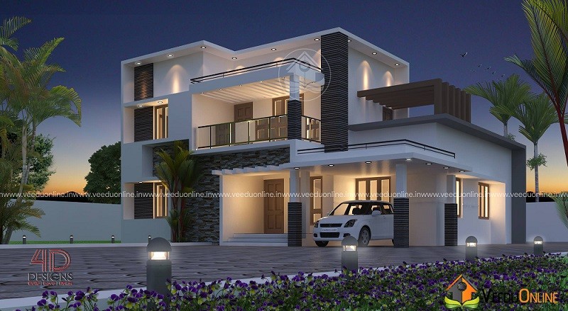 2442 Square Feet Double Floor Contemporary Home Design
