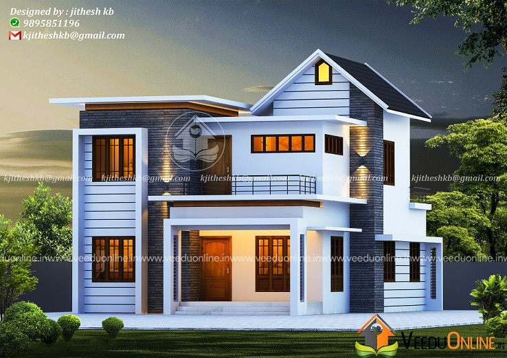 1710 Square Feet Double Floor Contemporary Home Design