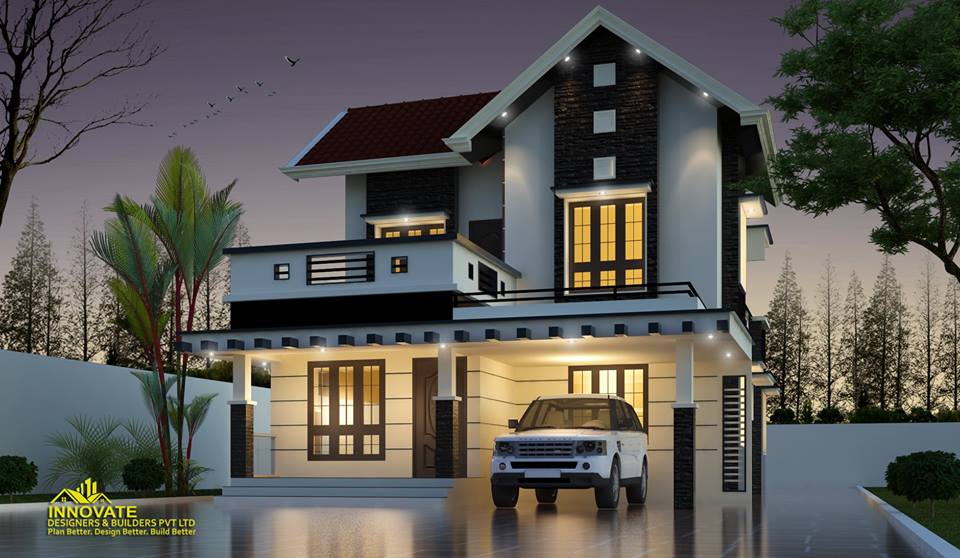 1716 Square Feet 3 BHK Double Floor Home Design