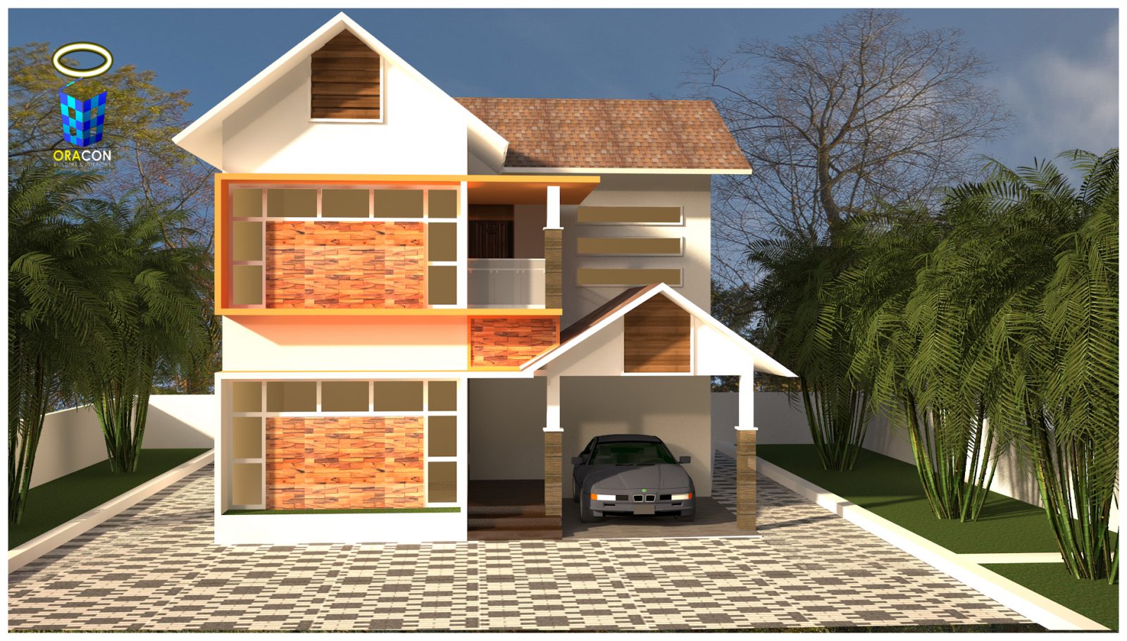1611 Square Feet 3 BHK Double Floor Contemporary Home Design