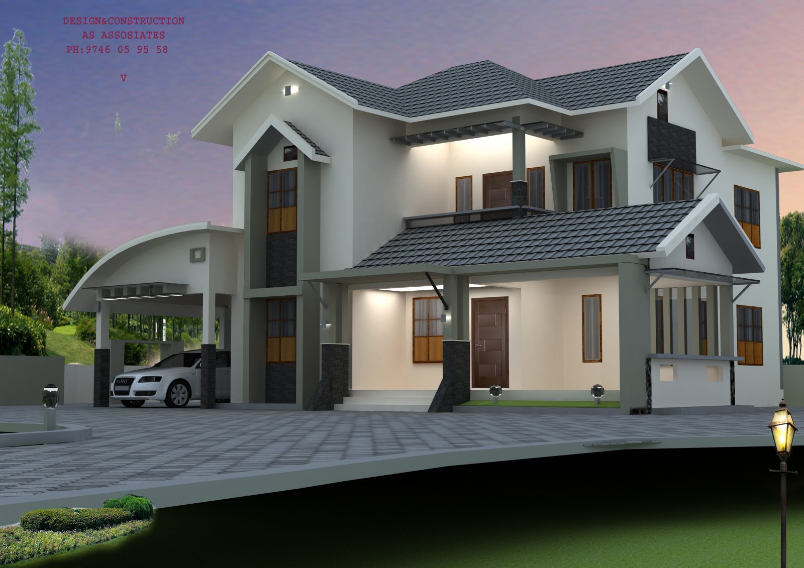 2380 Square Feet Double Floor Contemporary Home Design