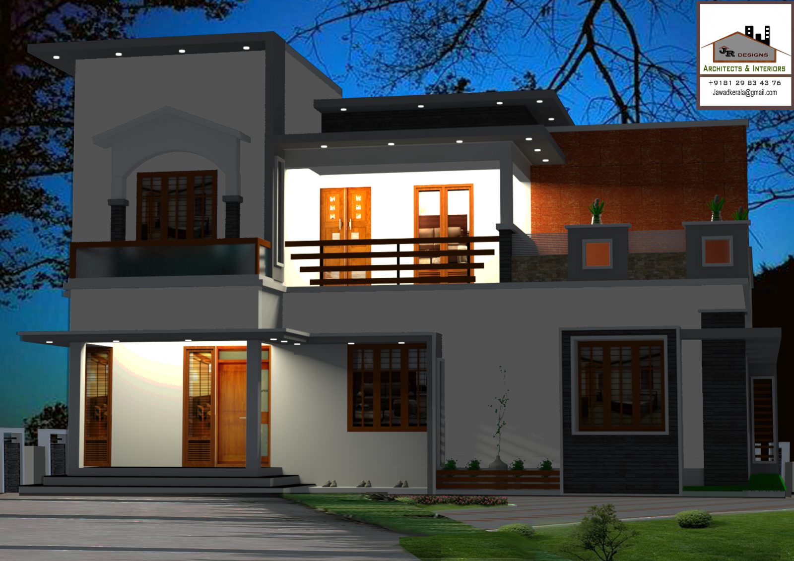 2384 Square Feet Double Floor Contemporary Home Design