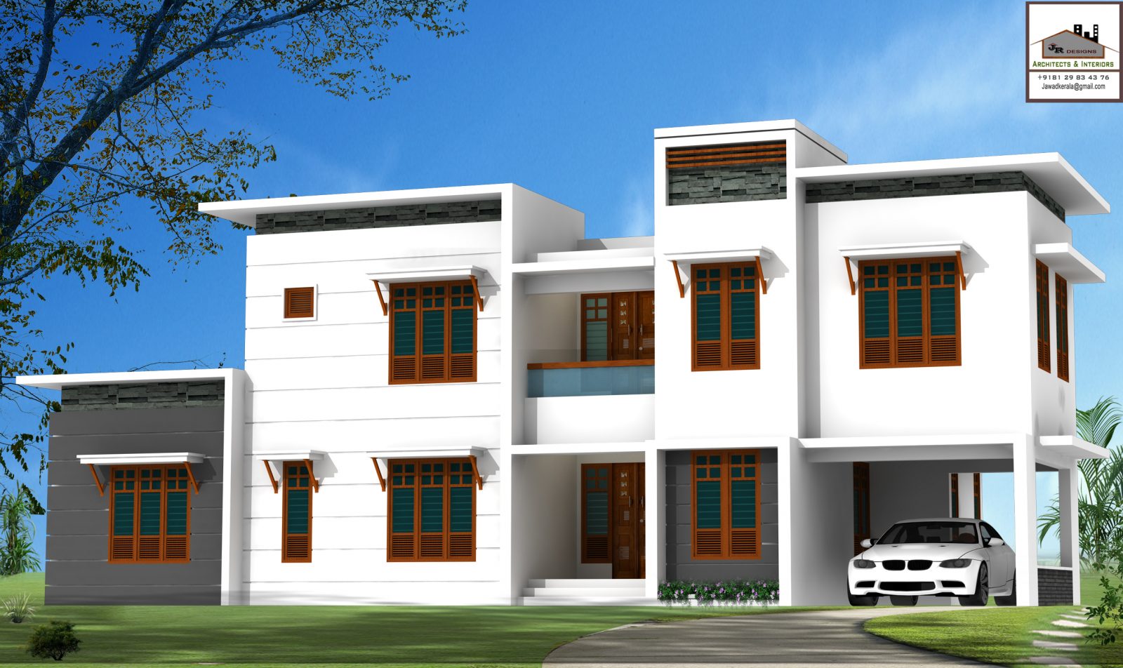 2158 Square Feet Double Floor Modern Contemporary Home Design
