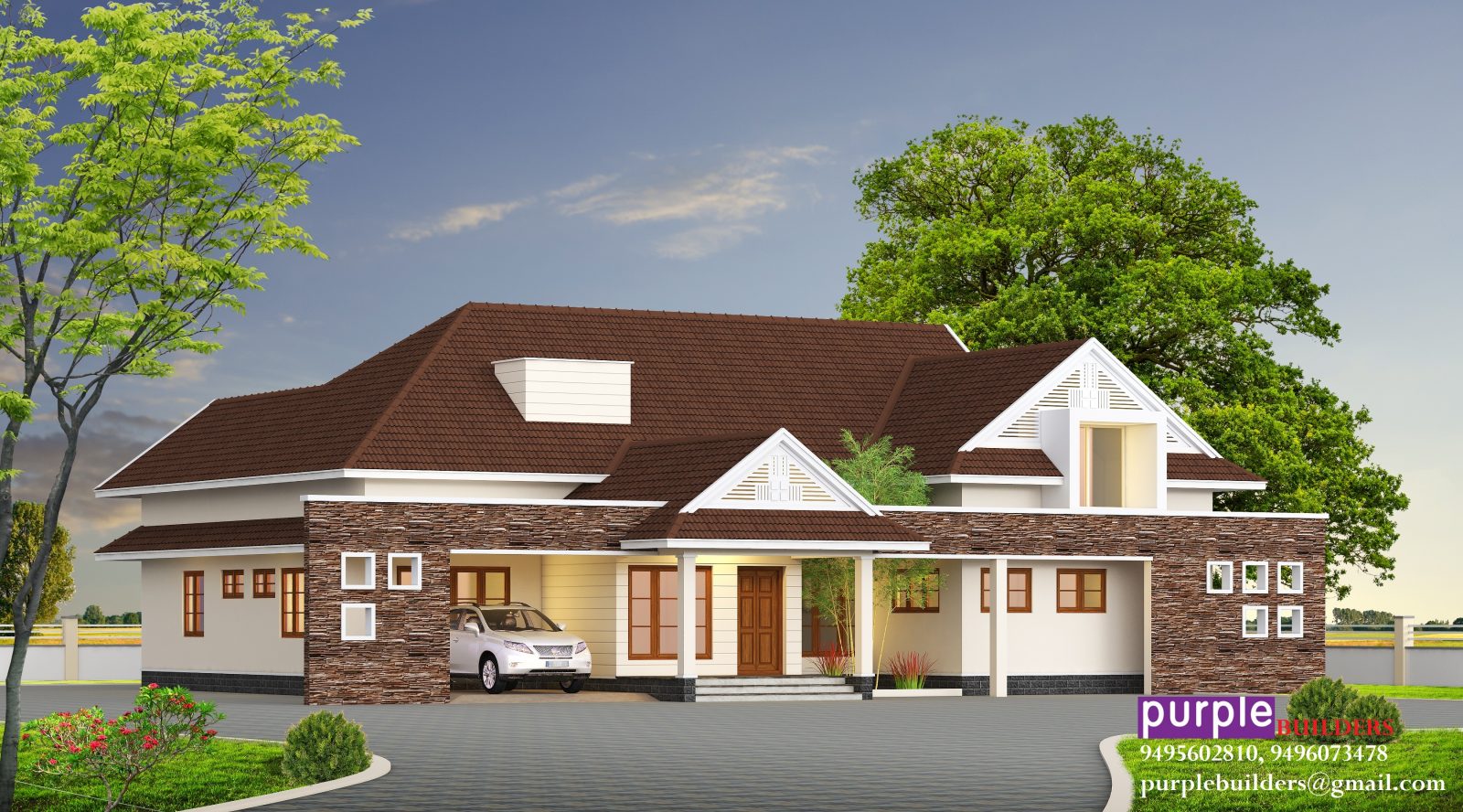 Single Floor Home Design 2560 Square feet