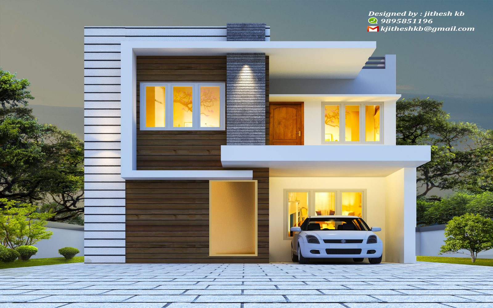 2020 Square Feet Double Floor Modern Home Design