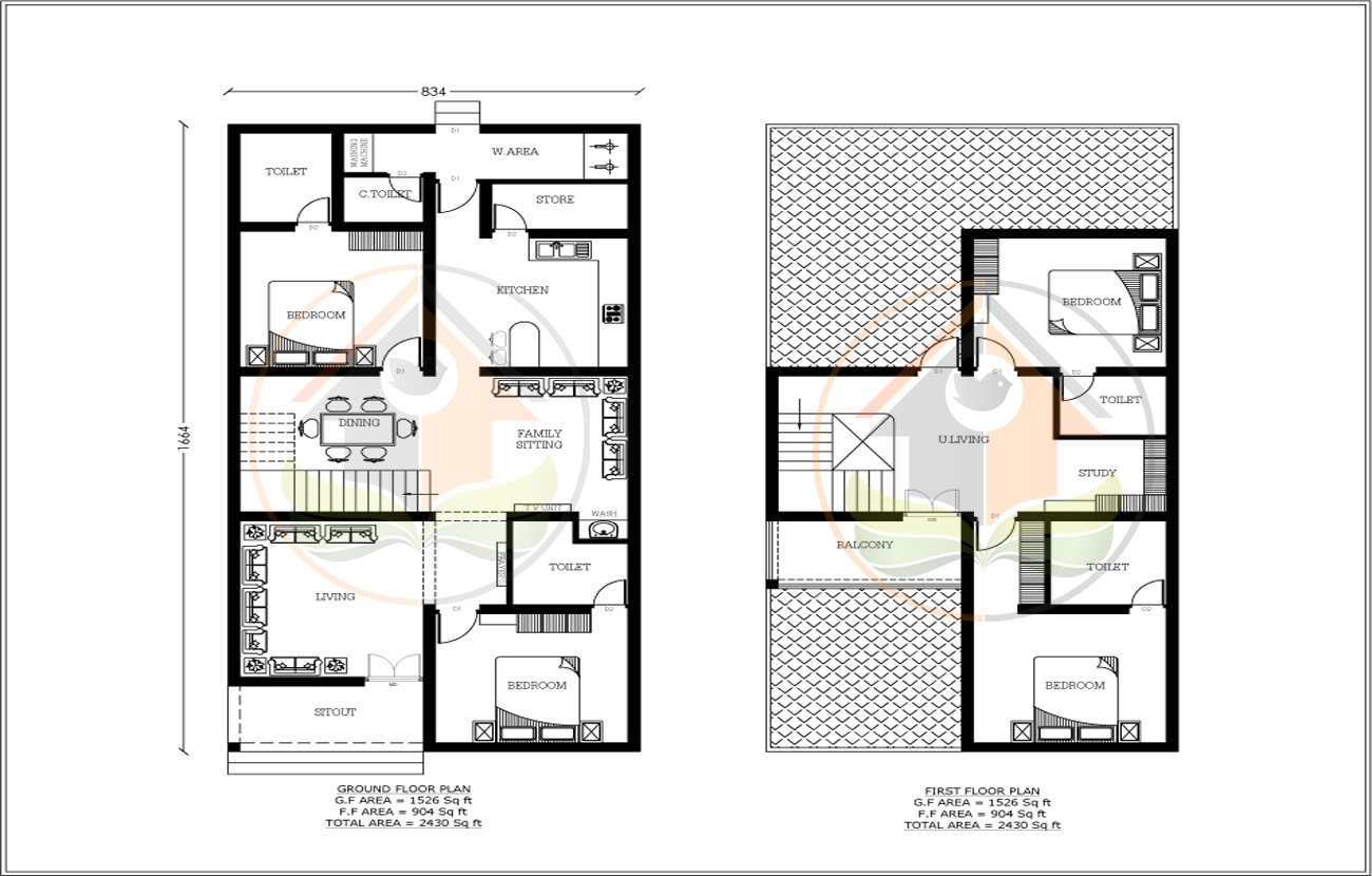 2430 Square Feet Double Floor Contemporary Home Design