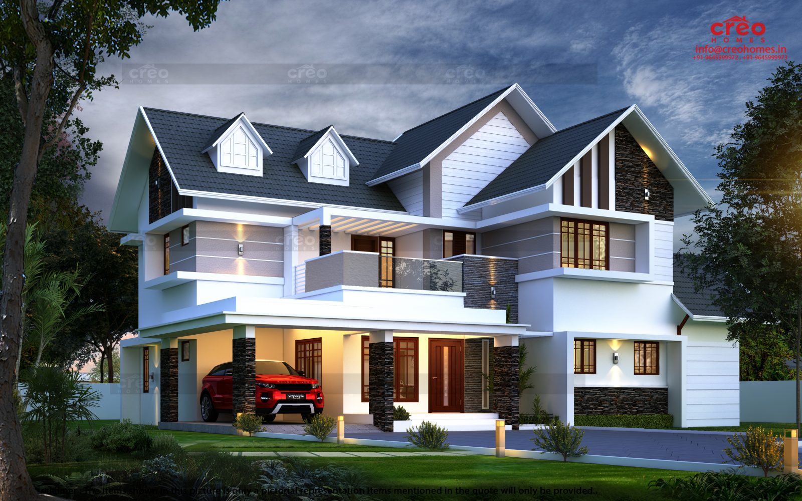 Double Floor 2973 Square Feet Home Design