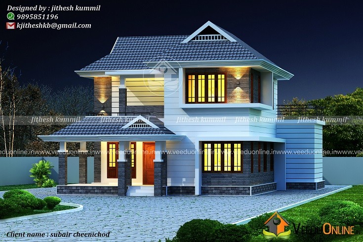 2140 Square Feet Double Floor Contemporary Home Designs