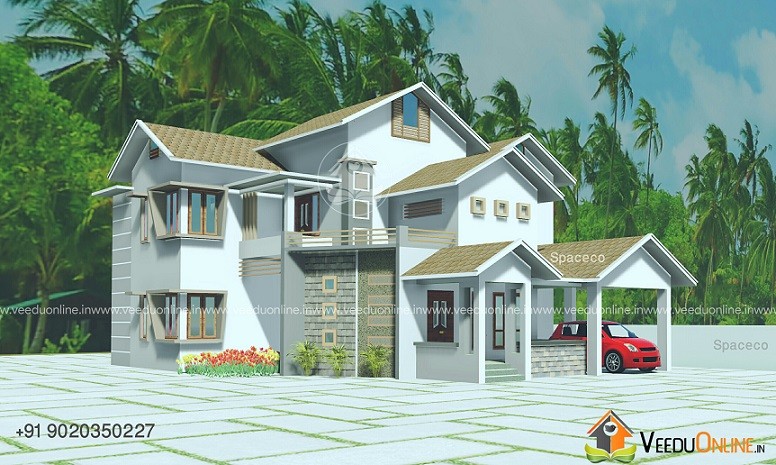 2536 Square Feet Double Floor Contemporary Home Design