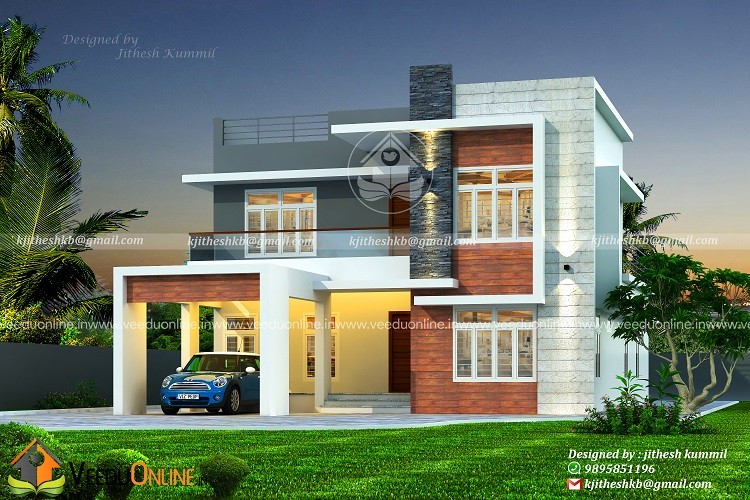 2884 Square Feet Double Floor Contemporary Home Design