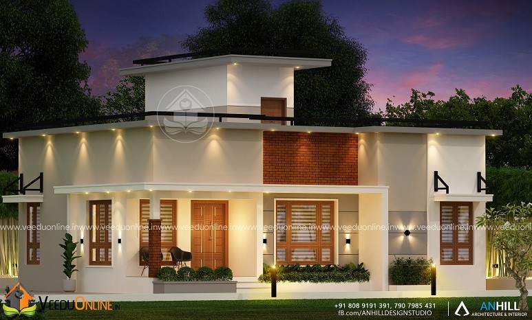 1101 Square Feet Single Floor Contemporary Home Design