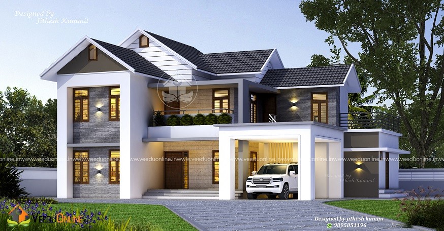 3122 Square Feet Double Floor Contemporary Home Design