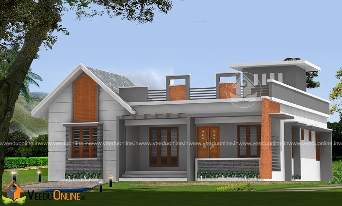 1346 Square Feet Single Floor Contemporary Home Design