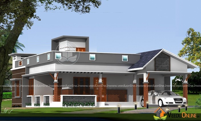 1651 Square Feet Single Floor Contemporary Home Design