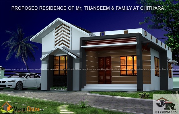 905 Square Feet Single Floor Contemporary Home Design