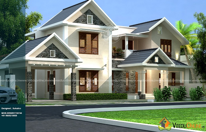 2800 Square Feet Double Floor Contemporary Home Design