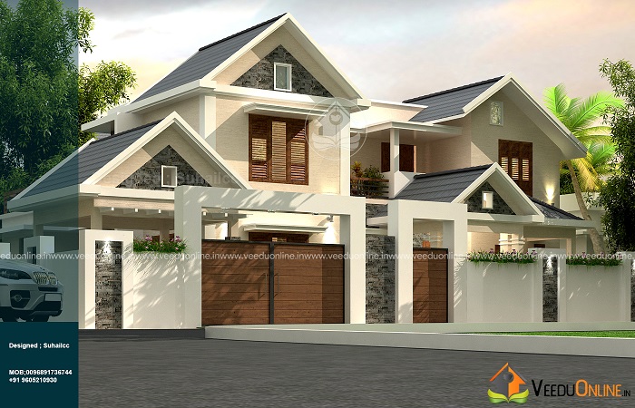 2800 Square Feet Double Floor Contemporary Home Design