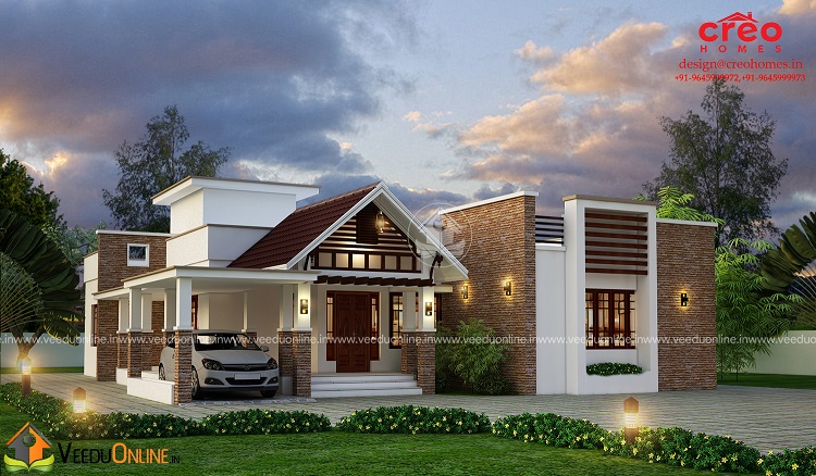 2339 Square Feet Single Floor Contemporary Home Design
