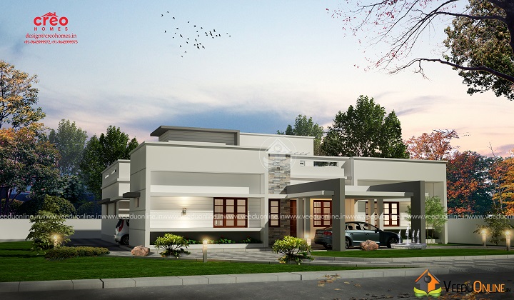 2863 Square Feet Single Floor Contemporary Home Design