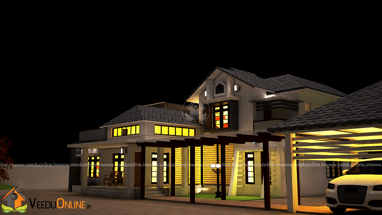 2600 Square Feet Double Floor Contemporary Home Design