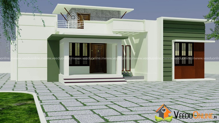 1100 Square Feet Single Floor Contemporary Home Design
