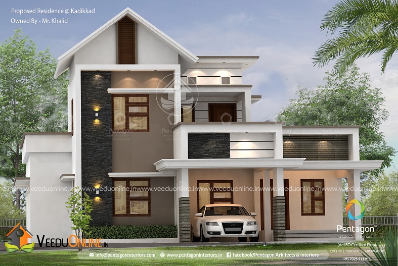 2154 Square Feet Double Floor Contemporary Home Design