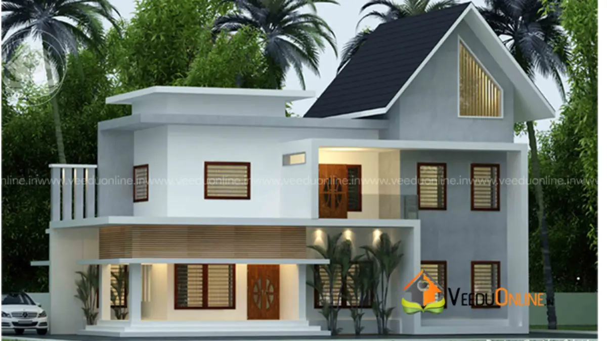 Kerala house design 1380 sq ft contemporary double floor home exterior
