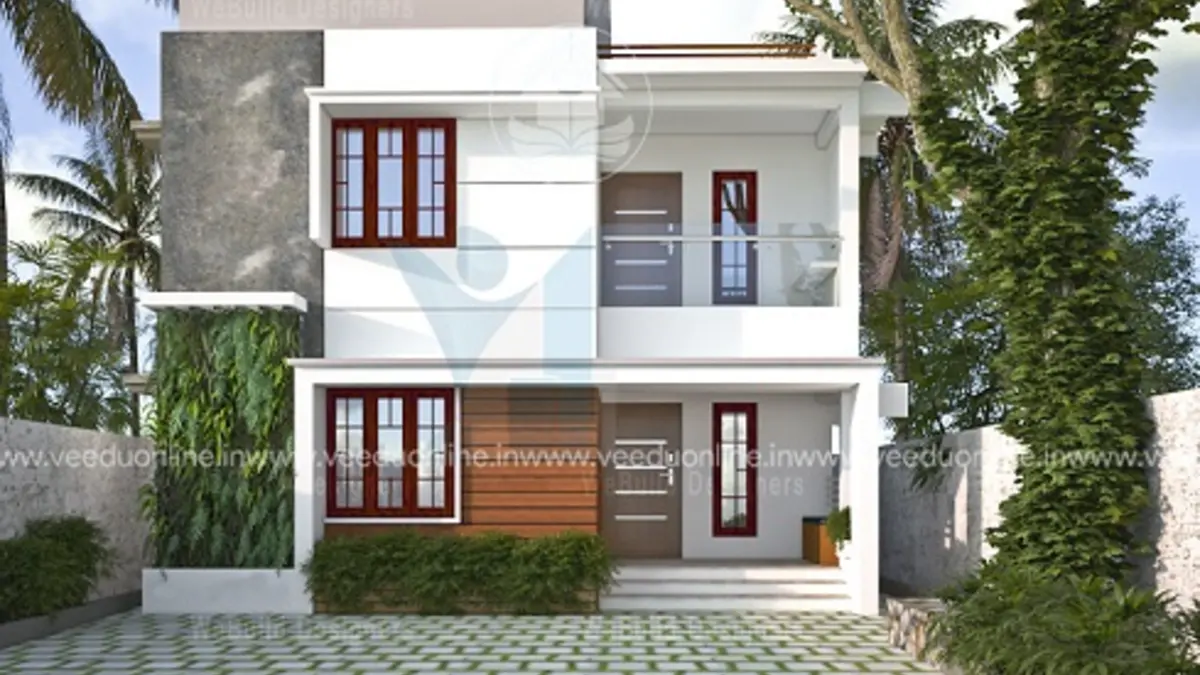 3 bedroom double floor house 1540 sq ft modern Kerala home exterior