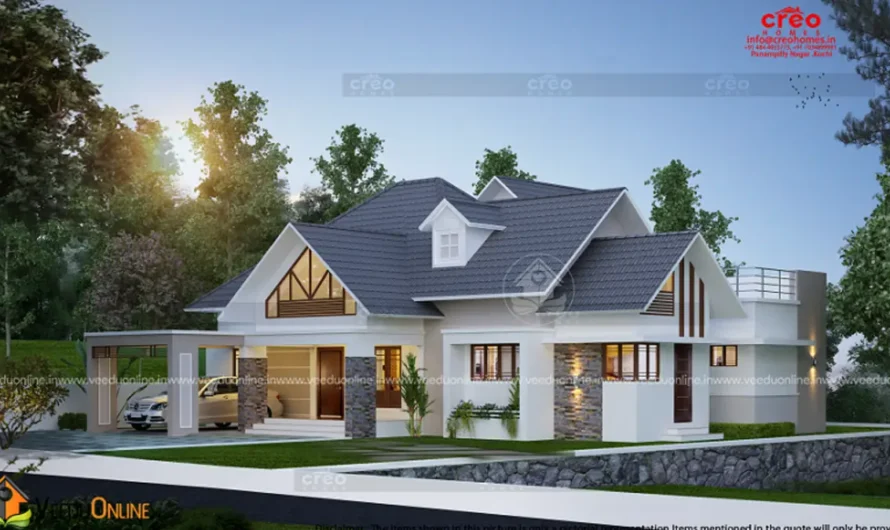 3 Bedroom House With Prayer Room 2250 Sq Ft: Elegant Plan